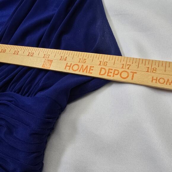 Evan Picone Royal Blue Midi Maxi Wedding Cocktail Event Dress Halter Formal 6 - Picture 9 of 11